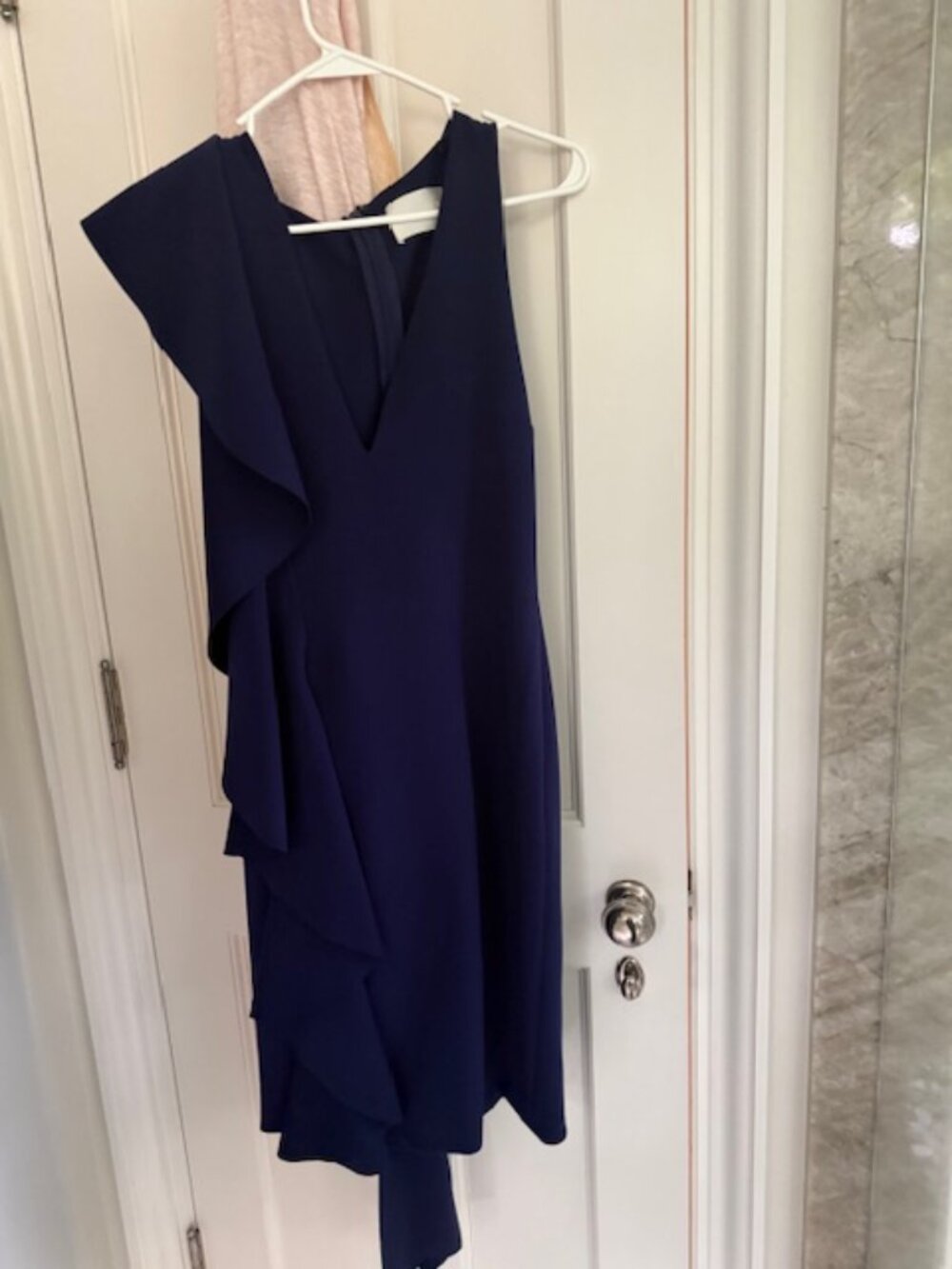 Solace London Navy Ruffle Dress